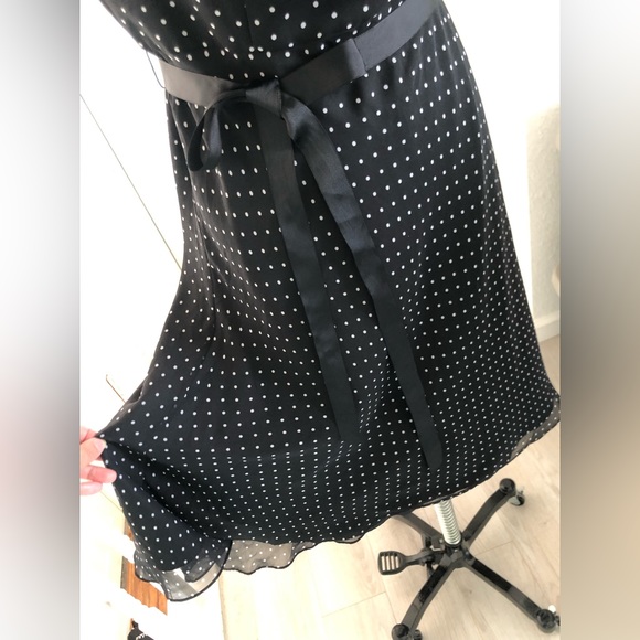 White House Black market polkadots midi dress. - Picture 7 of 10